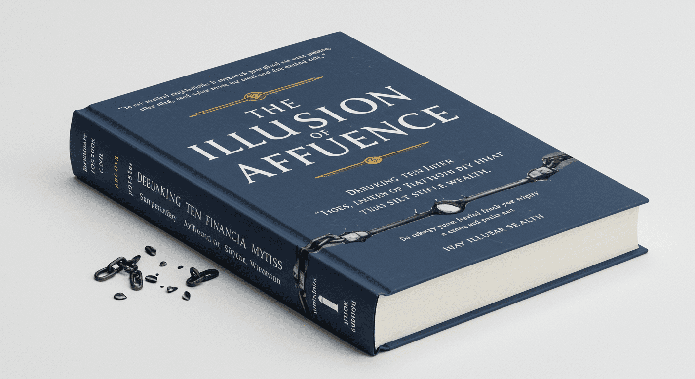 The Illusion of Affluence Debunking Ten Financial Myths That Stifle Wealth - Zentara.blog Shattered illusions representing financial myths, with symbols of wealth and growth in the background."